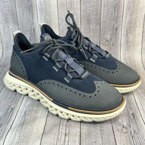 Cole Haan 5.ZEROGRAND Wingtip Oxford Shoes Men's 9W Light Navy C36507 NWOB - Picture 1 of 11